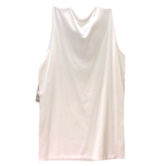 New Gorgeous White Sleeveless Top Blue Embroidery XL V-neck Layering Office Wear - Picture 10 of 12